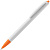 Ручка шариковая Tick, белая с оранжевым - миниатюра