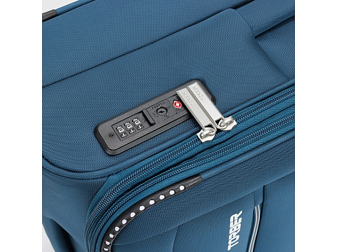Чемодан TORBER ВИВИ, синий, полиэстер, 44 х 25 х 67 см, 63 л - рис 10.