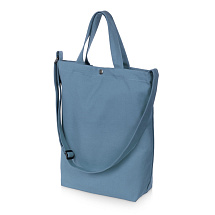 Сумка Helfer из хлопка на кнопке с регулирующейся лямкой, антрацит