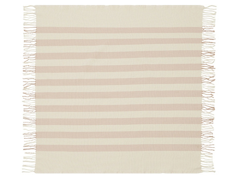 Плед Reglet, 130x150 см ( с учетом бахромы) 100% хлопок, бежевый - рис 3.