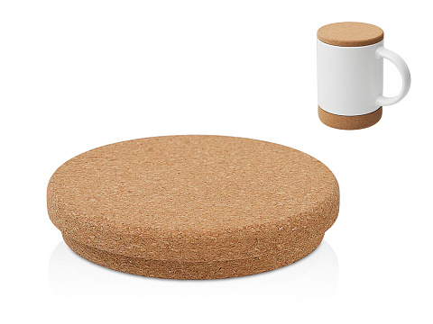 Кружка 450 мл с пробковым дном с крышкой Корк & Бон, черный - рис 5.