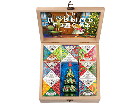 Подарочный набор Народы России с чаем и вареньем в деревянной шкатулке без лого - рис 3.