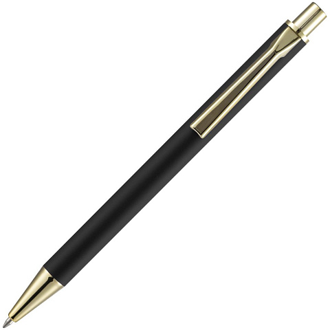 Ручка шариковая Lobby Soft Touch Gold, черная - рис 5.