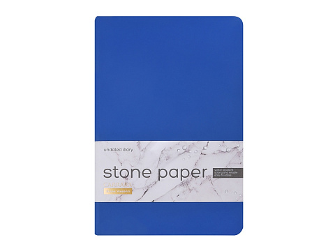 Ежедневник с каменной бумагой недатированный А5 Carrara, синий - рис 2.