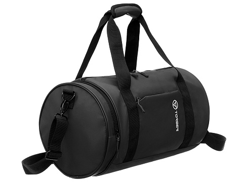 Сумка спортивная TORBER Mobi, чёрный, полиэстер 900D с PU покрытием, 45 х 25 х 25 см - рис 2.