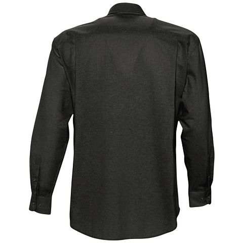 Рубашка мужская с длинным рукавом Boston, черная - рис 3.