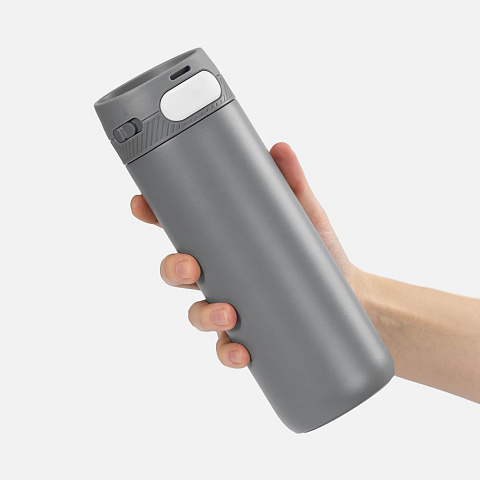 Термостакан X1 с цветной кнопкой, серый с белым - рис 5.