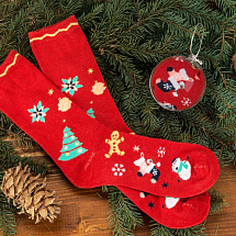 Носки в шаре Рождество мужские, красный