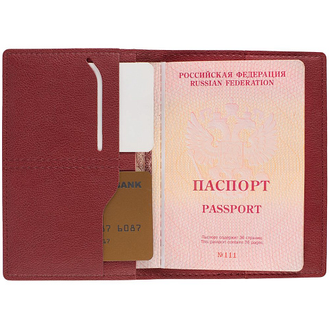 Обложка для паспорта Petrus, красная - рис 4.