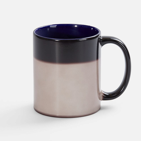 Кружка-хамелеон On Display, глянцевая, черная с синим - рис 4.