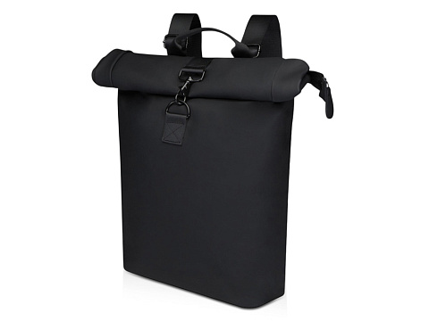 Рюкзак для ноутбука 15,6 Turner объемом 12 л со сворачивающимся верхом, изготовленный из переработанных материалов по стандарту GRS - сплошной черный