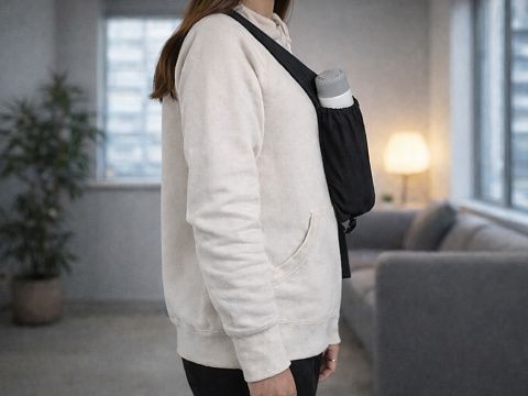 Сумка-слинг Nomad на одно плечо из водостойкого переработанного пластика, черный - рис 9.