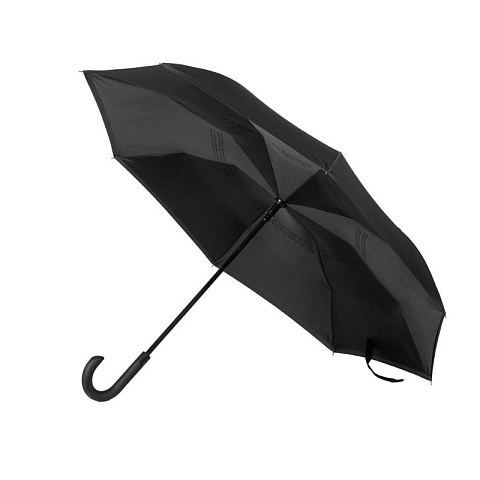 Черный зонт трость наоборот - рис 2.