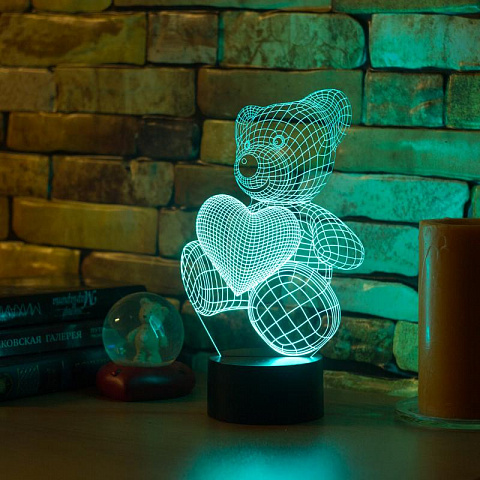 3D лампа Влюбленный медвежонок - рис 4.