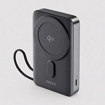 Внешний АКБ NRG MageSafe QI2 10000 мА-ч, 15Вт QI, серый, Deppa