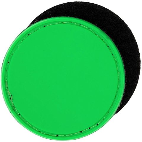 Лейбл из ПВХ с липучкой Menteqo Round, зеленый неон - рис 2.