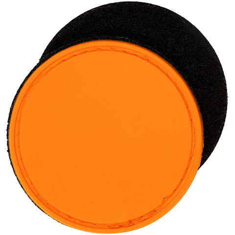 Лейбл из ПВХ с липучкой Menteqo Round, оранжевый неон - рис 2.