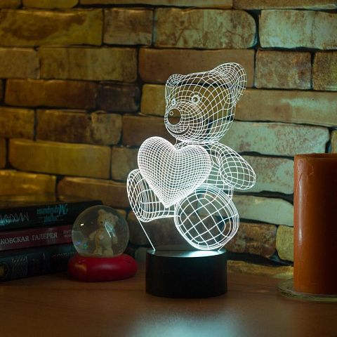 3D лампа Влюбленный медвежонок - рис 7.
