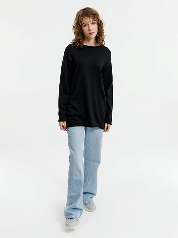 Лонгслив унисекс Siluetti Fuori, черный - рис 5.