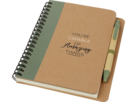 Блокнот Priestly с ручкой, зеленый яркий - рис 4.