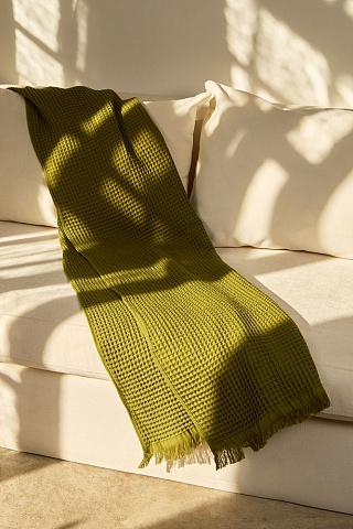 Плед вафельный Elenglect, зеленый - рис 7.