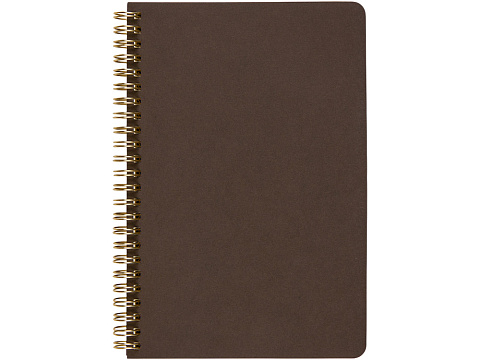 Бизнес тетрадь на гребне А5 Pragmatic, 60 листов в клетку, темно-коричневый - рис 2.