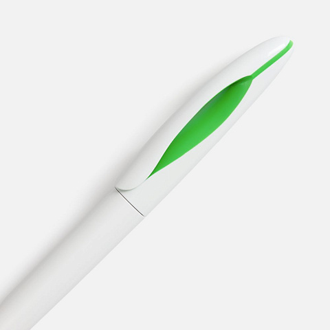 Ручка шариковая Nave, белая с зеленым - рис 4.