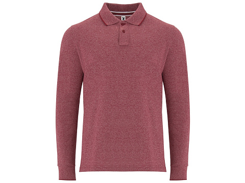 Рубашка поло Dylan мужская с длинным рукавом, меланжевый гранатовый