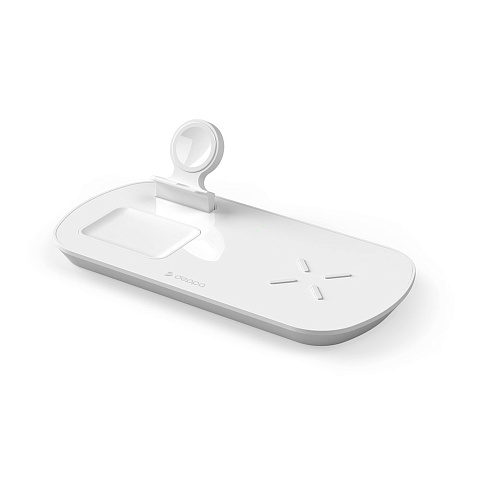 Зарядная станция 3 в 1: iPhone, Apple Watch, Airpods, беспроводная, 17,5 Вт, белая, Deppa - рис 2.