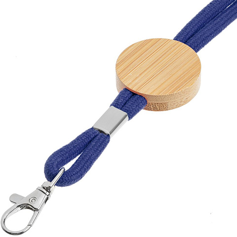 Шнурок для бейджа Tube Wood, синий - рис 4.