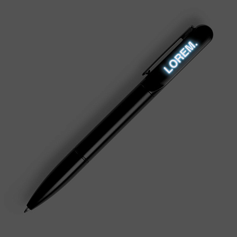Ручка шариковая Lucenti с подсветкой логотипа, в футляре, черная - рис 3.