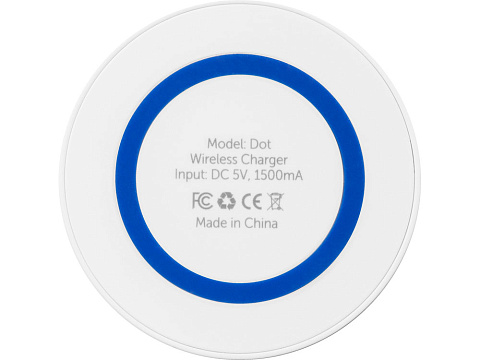 Беспроводное зарядное устройство Dot, 5 Вт, белый/синий - рис 5.
