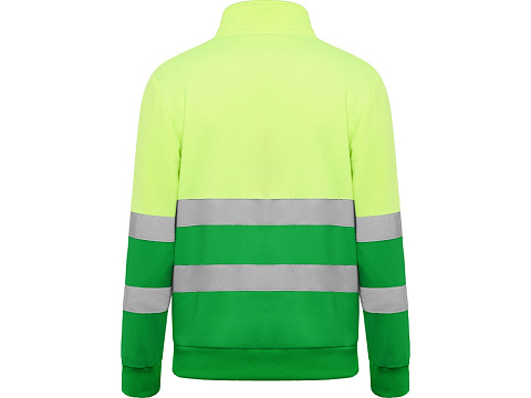 Свитшот ворот на молнии Spica, садовый зеленый/неоновый желтый - рис 2.