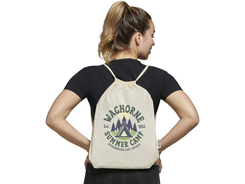 Oregon сумка-кисет из переработанного хлопка, сертифицированного согласно GRS, плотностью 140 г/м² - сплошной черный - рис 5.