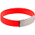 Силиконовый браслет Brisky с металлическим шильдом, красный - миниатюра