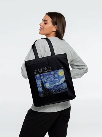 Холщовая сумка «Oh my Gogh!», черная - рис 4.