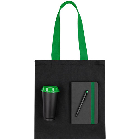 Набор Velours Bag, черный с зеленым - рис 3.