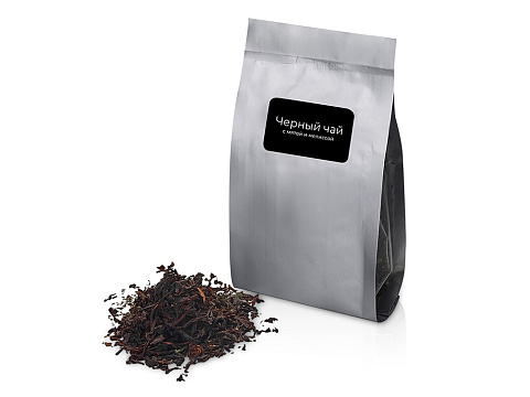 Подарочный набор с перчатками, термосом и чаем, черный - рис 8.