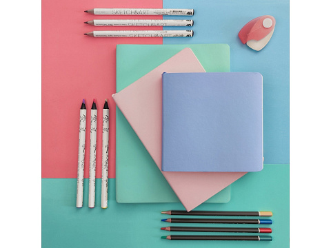 Скетчбук Sketch & Art в мягком переплете 140х210 мм, 100 л. бежевой бумаги 100 гр., голубой - рис 6.
