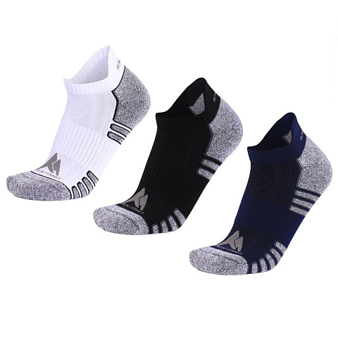 Набор из 3 пар спортивных мужских носков Monterno Sport, белый, черные и синий - рис 2.