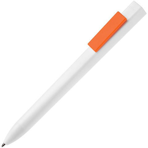 Ручка шариковая Swiper SQ, белая с оранжевым - рис 2.