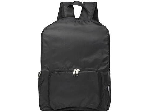 Складной рюкзак EcoFold объемом 15 л из переработанного ПЭТ-пластика - сплошной черный - рис 2.