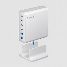 Зарядная станция 4xUSB Type-C, 2xUSB, PD, QC, 160Вт, белый, Deppa