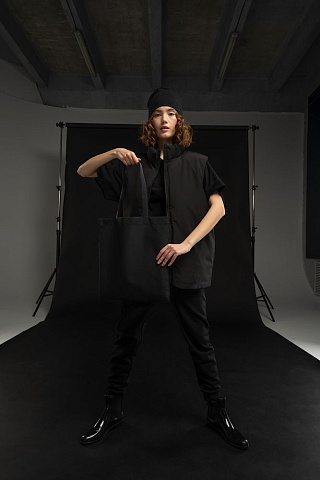 Шопер B4, черный с черными ручками - рис 4.