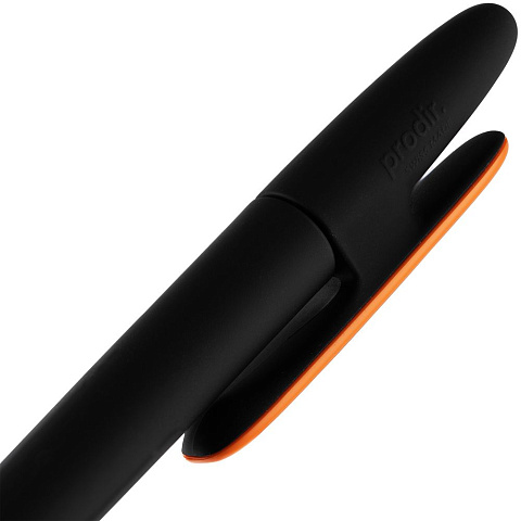 Ручка шариковая Prodir DS5 TRR-P Soft Touch, черная с оранжевым - рис 7.