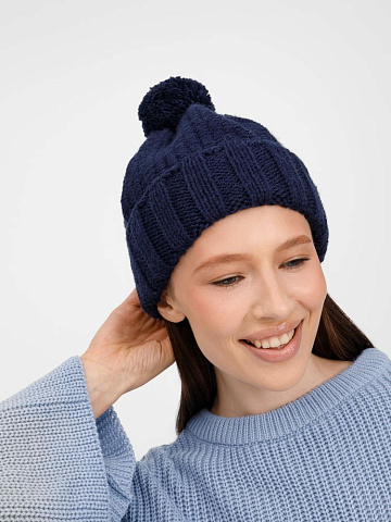 Шапка Frissonelle, темно-синяя - рис 5.