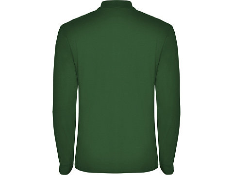 Рубашка поло Estrella мужская с длинным рукавом, бутылочный зеленый - рис 2.