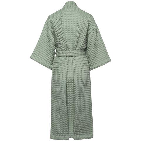 Халат вафельный женский Boho Kimono, зеленая мята - рис 3.