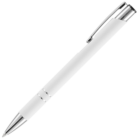 Ручка шариковая Keskus Soft Touch, белая - рис 3.