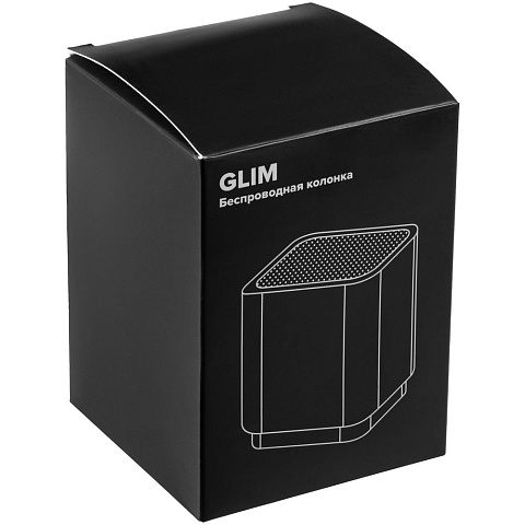 Беспроводная колонка с подсветкой логотипа Glim, синяя - рис 10.